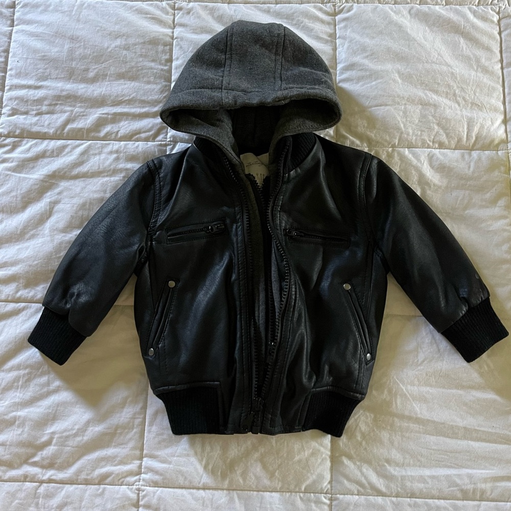 Baby Black faux leather jacket